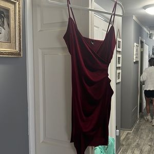 Maroon/red velvet dress